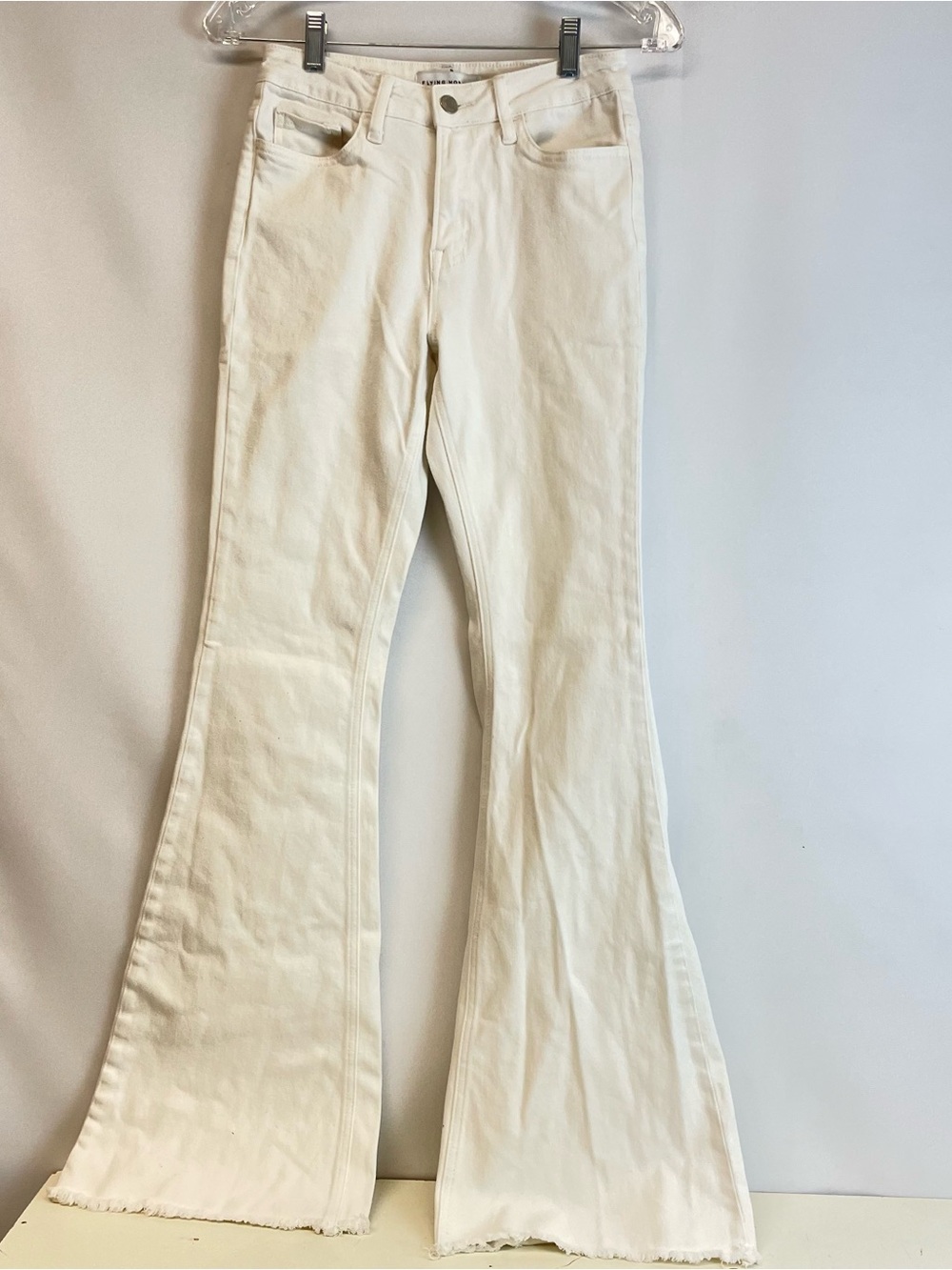 Flying Monkey White Women's Flared Jeans - Classic High-Rise Size 26